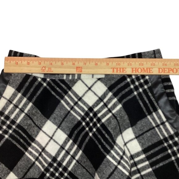 IdealSanXun Black & White Plaid Wool Blend A-Line Skirt With Pockets Size Medium - Picture 5 of 8